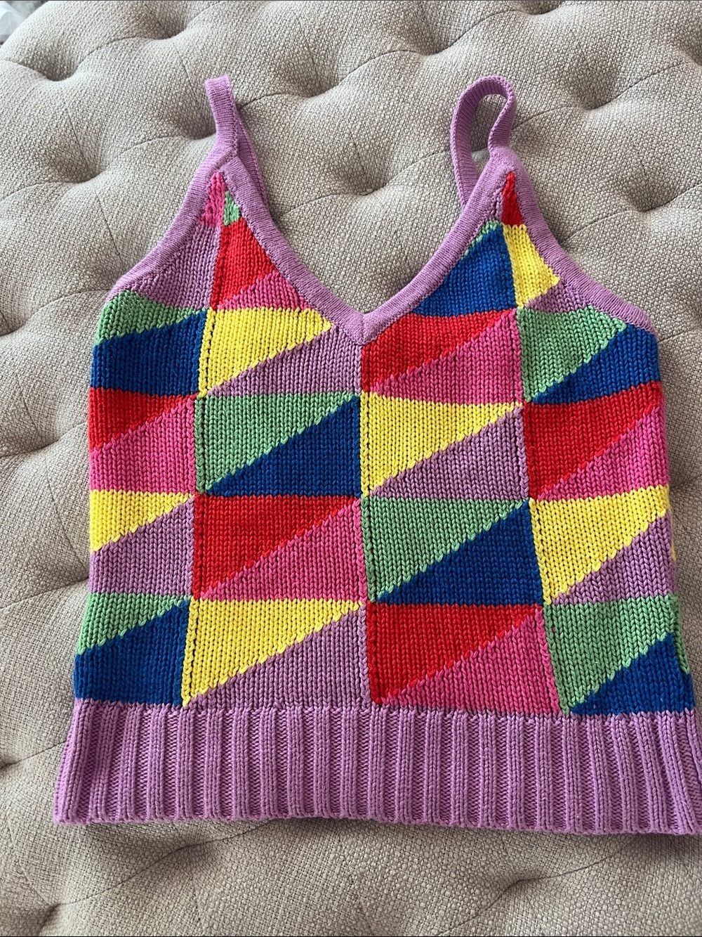 Mother Rainbow Colorblock Sweater Tank XS